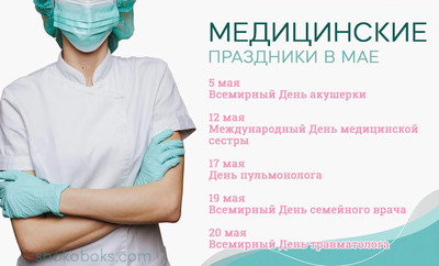 медицинские праздники в мае для России и Украины медицинские праздники мая,день акушерки,день медсестры,день пульмоноло